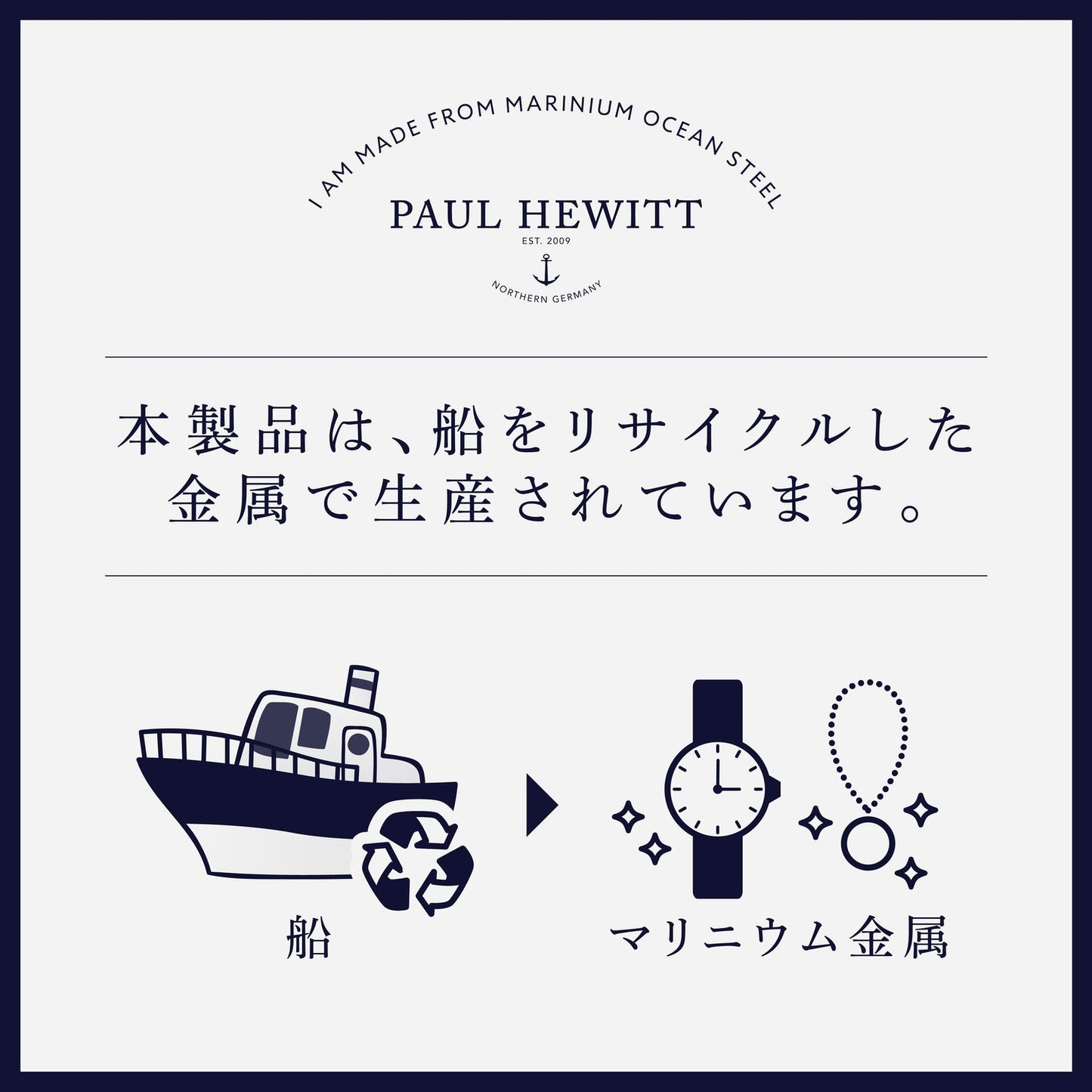 Men's Anchorband ミッドナイト ブレスレット ゴールド