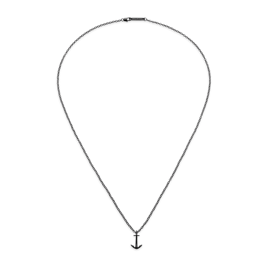 Men Anchor マリニウム Necklace ブラック