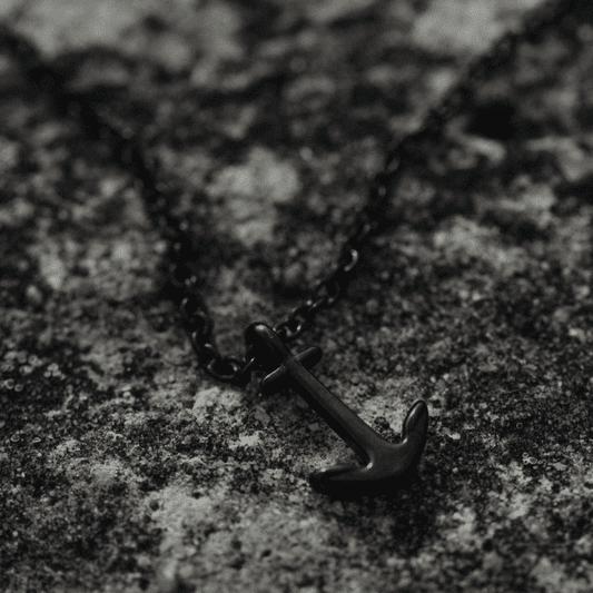 Men Anchor マリニウム Necklace ブラック