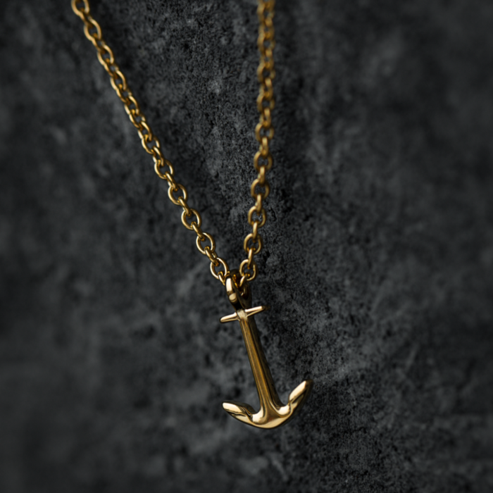 Men Anchor マリニウム Necklace ゴールド