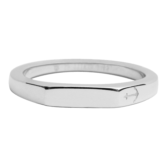 Men Slim Signet マリニウム Ring シルバー