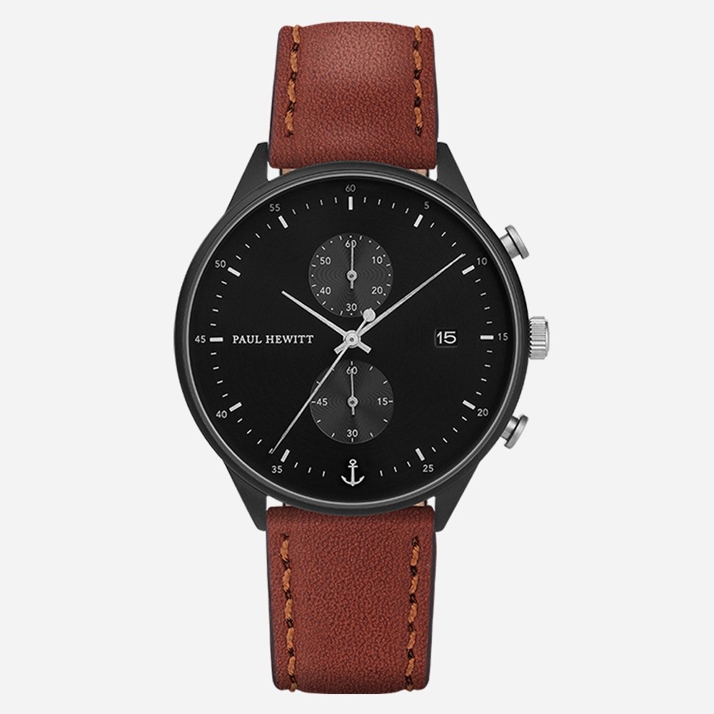 【サルベージ品30%引き】Chrono Line ブラックサンレイ/シルバー ブラウン - ポールヒューイット日本公式サイト