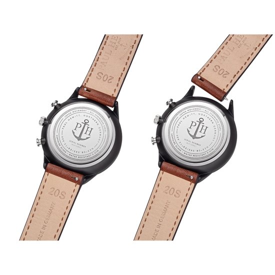 【サルベージ品30%引き】Chrono Line ブラックサンレイ/シルバー ブラウン - ポールヒューイット日本公式サイト