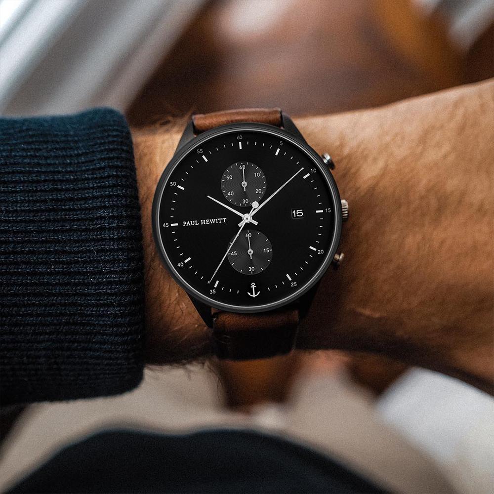 Chrono Line ブラックサンレイ/シルバー ブラウン - ポールヒューイット日本公式サイト