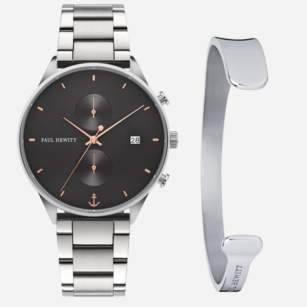 【Perfect Match】Chrono Line ミッドナイトオーシャン シルバーメタル and Paddle Cuff - ポールヒューイット日本公式サイト