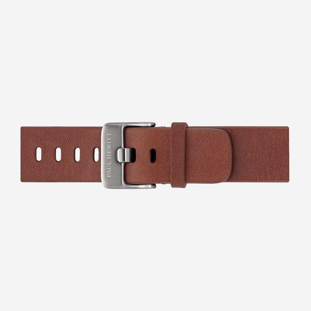 ウォッチストラップ シルバーレザーミッドブラウン - ポールヒューイット日本公式サイト