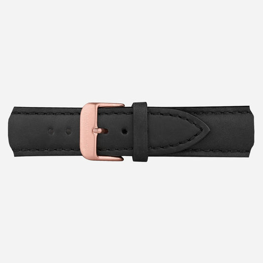 ウォッチストラップ ローズゴールドレザーブラック - ポールヒューイット日本公式サイト