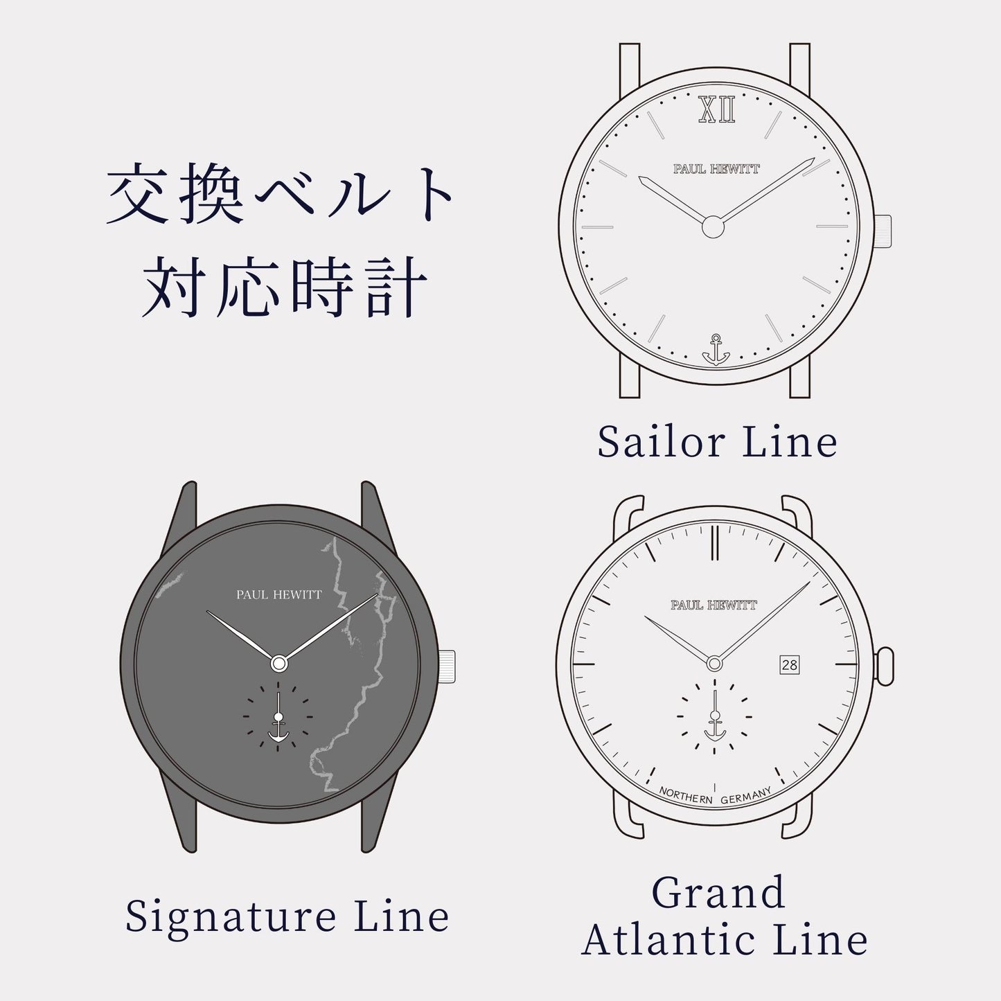 【WEB/期間限定】ウォッチストラップ シルバー レザー Embossed コニャック - ポールヒューイット日本公式サイト