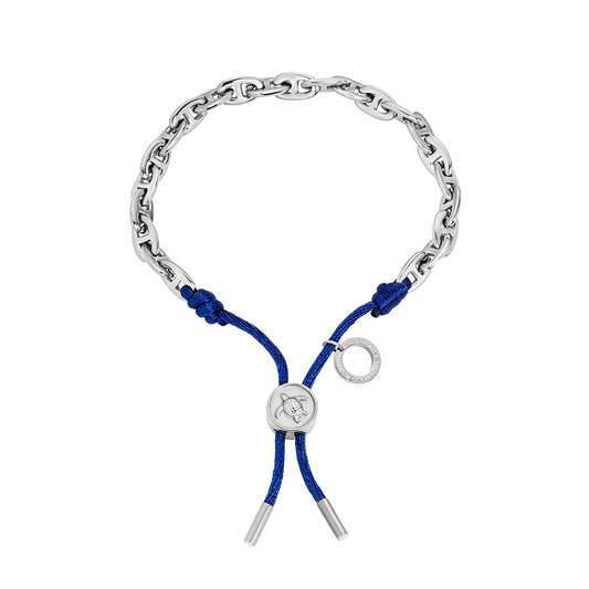 Turtle Anchor ブレスレット シルバー-ネイビー