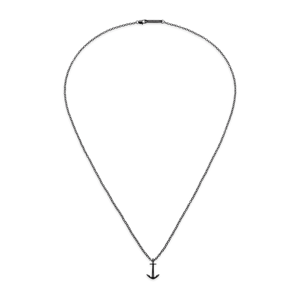Men Anchor マリニウム Necklace ブラック