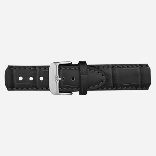 【WEB/期間限定】ウォッチストラップ シルバー レザーEmbossed ブラック